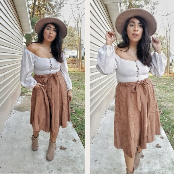 SWEETEST THING OLIVE GREEN MIDI SKIRT - Picture 16 of 16